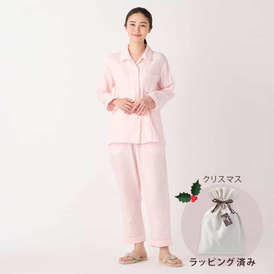 【クリスマス限定ラッピング無料！】マシュマロガーゼパイピングレディスパジャマ