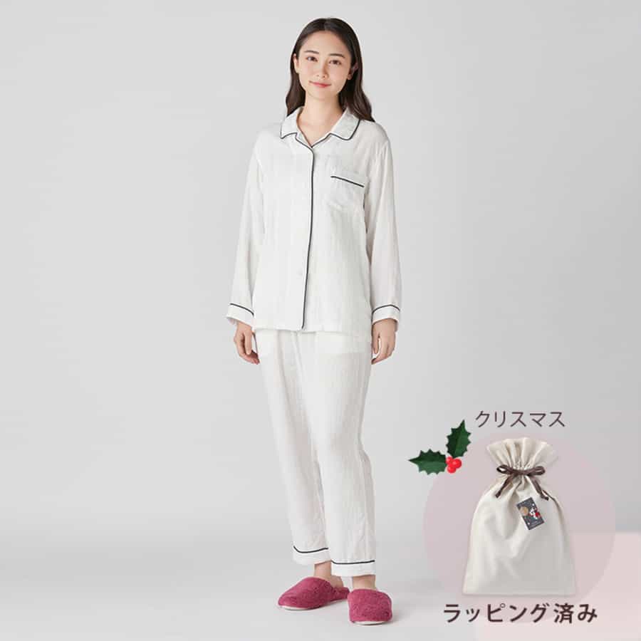 【クリスマス限定ラッピング無料！】マシュマロガーゼパイピングレディスパジャマ
