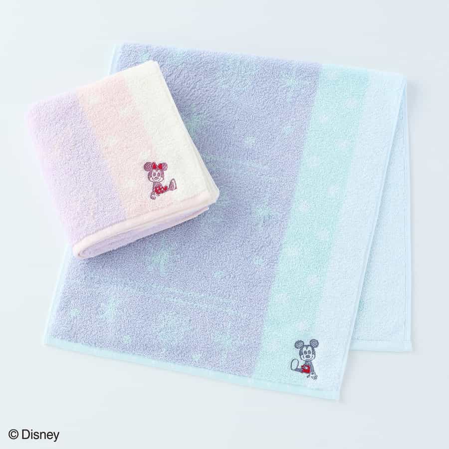モチーフミッキー＆ミニー フェイスタオル（単品）