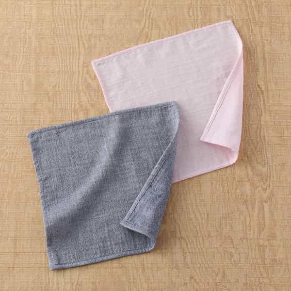 先染めマシュマロガーゼハンカチ　　　　　