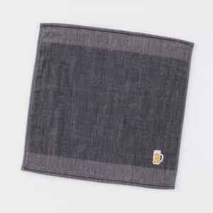 紀州備長炭「しじま」 タオルハンカチ ビール刺繍入り