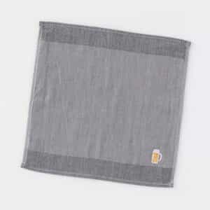 紀州備長炭「しじま」 タオルハンカチ ビール刺繍入り