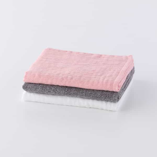 マシュマロパフガーゼカラー フェイスタオル