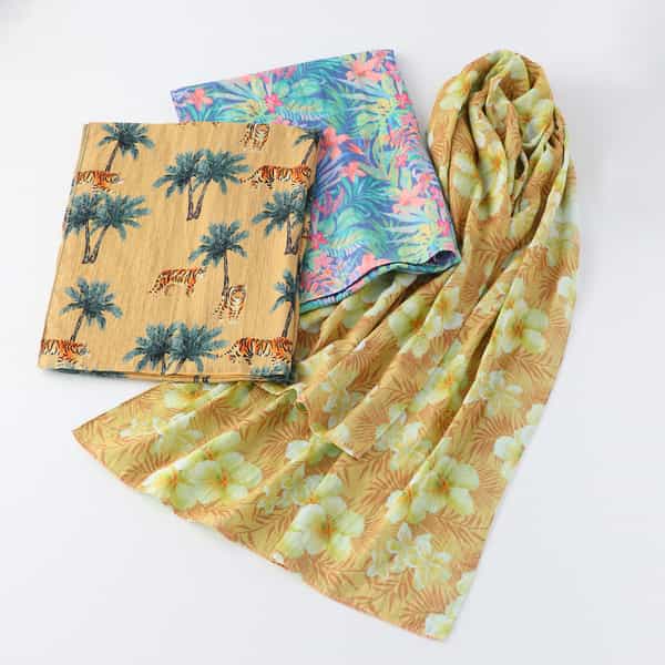 プリントマシュマロガーゼショール　　　　