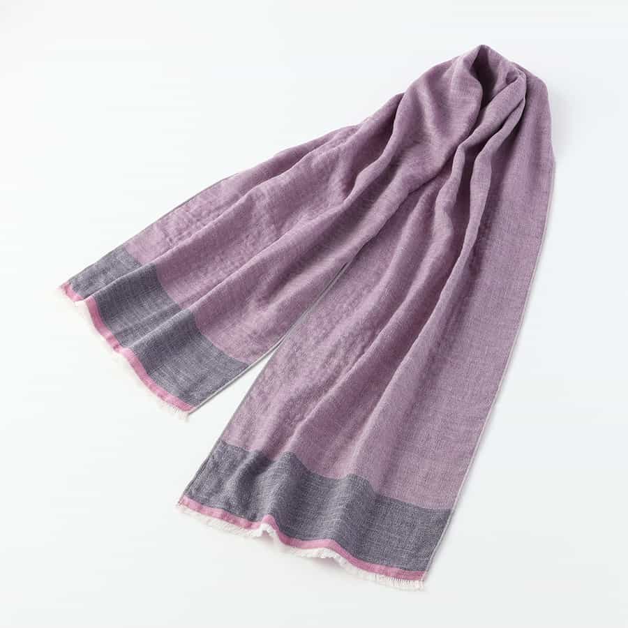 ヘリンボーンマシュマロガーゼマフラー