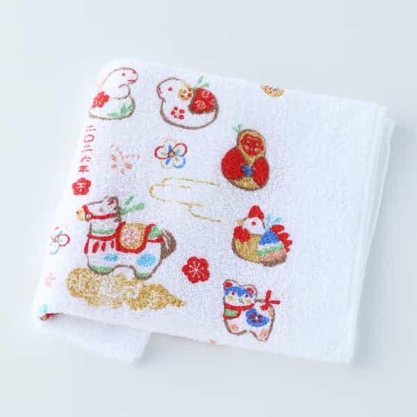 【包装なし】お年賀タオル 祥雲馬子 浴用タオル