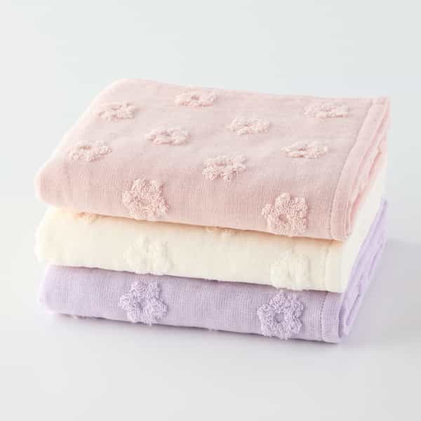 ふんわりフラワーガーゼ フェイスタオル