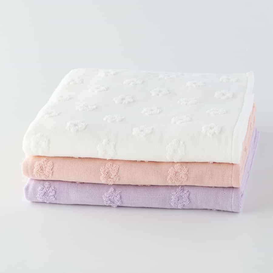 ふんわりフラワーガーゼ バスタオル（単品）