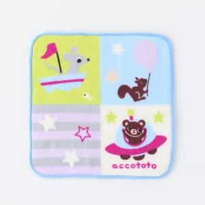 のりものパッチワーク タオルハンカチ