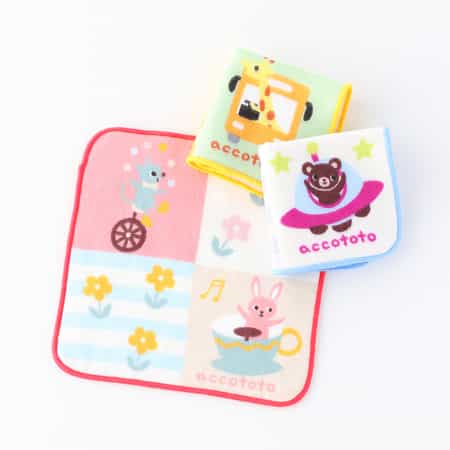 のりものパッチワーク タオルハンカチ