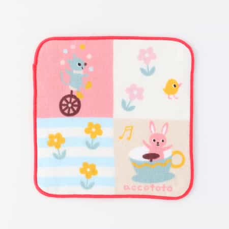 のりものパッチワーク タオルハンカチ