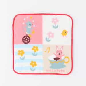 のりものパッチワーク タオルハンカチ