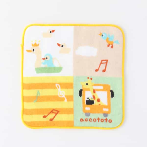 のりものパッチワーク タオルハンカチ