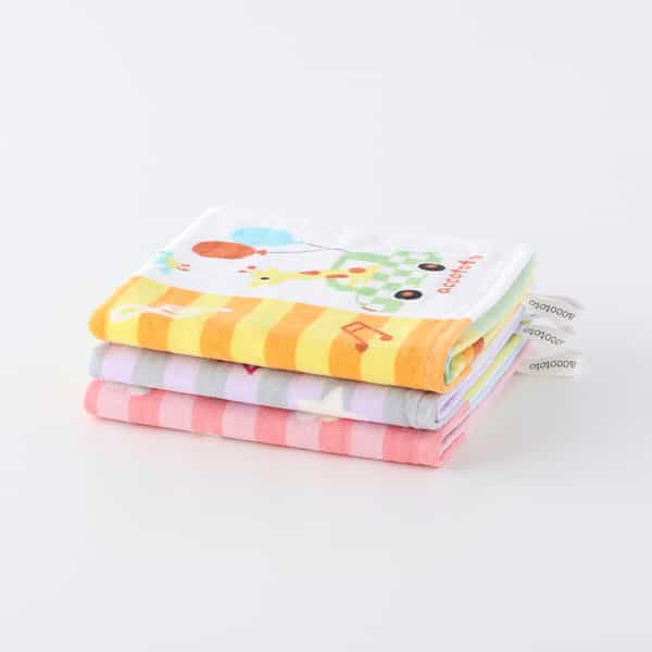 のりものパッチワーク ゲストタオル