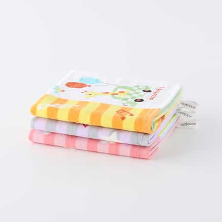 のりものパッチワーク ゲストタオル