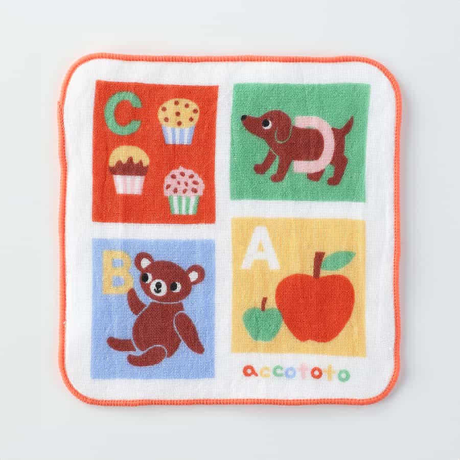 カラフルアルファベット タオルハンカチ（単品）