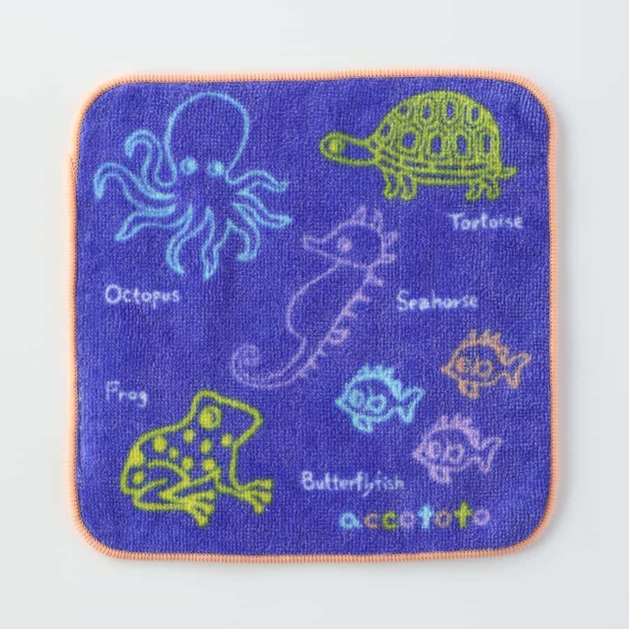 どうぶつマップ タオルハンカチ（単品）