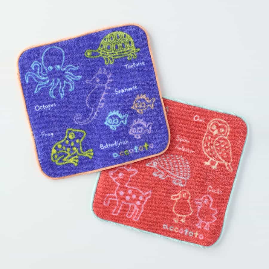 どうぶつマップ タオルハンカチ（単品）