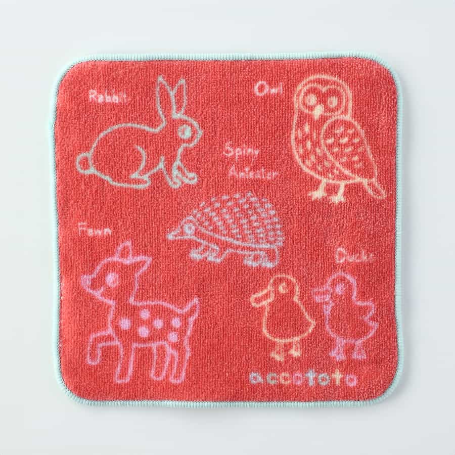 どうぶつマップ タオルハンカチ（単品）