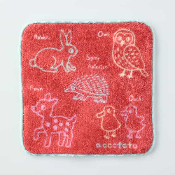 どうぶつマップ タオルハンカチ（単品）