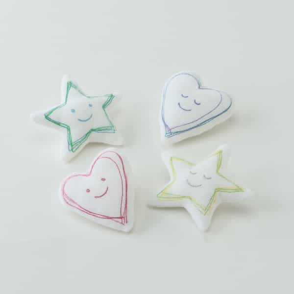 にぎにぎ ハート:約9×8cm、星:約10×11cm