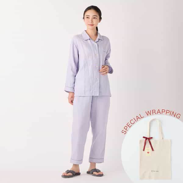 【母の日ラッピング済み】マシュマロガーゼパイピングレディスパジャマ