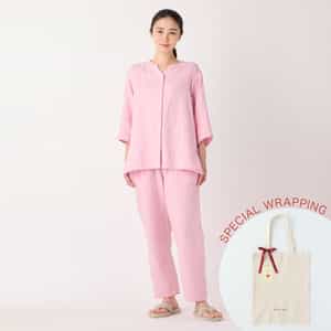 【母の日ラッピング済み】マシュマロガーゼノーカラーレディスパジャマ