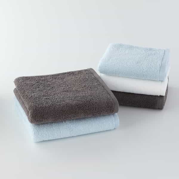 LuckyBagタオル5点セット(スモールバスタオル：ブルー1点、グレー1点/フェイスタオル：ブルー1点、グレー1点、ホワイト1点)