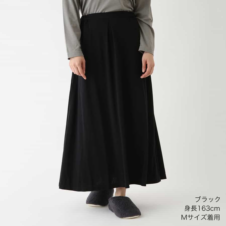 ブラック フレアスカート 価格を見直しました】スーパーエアーニット フレアスカート（RBF13849