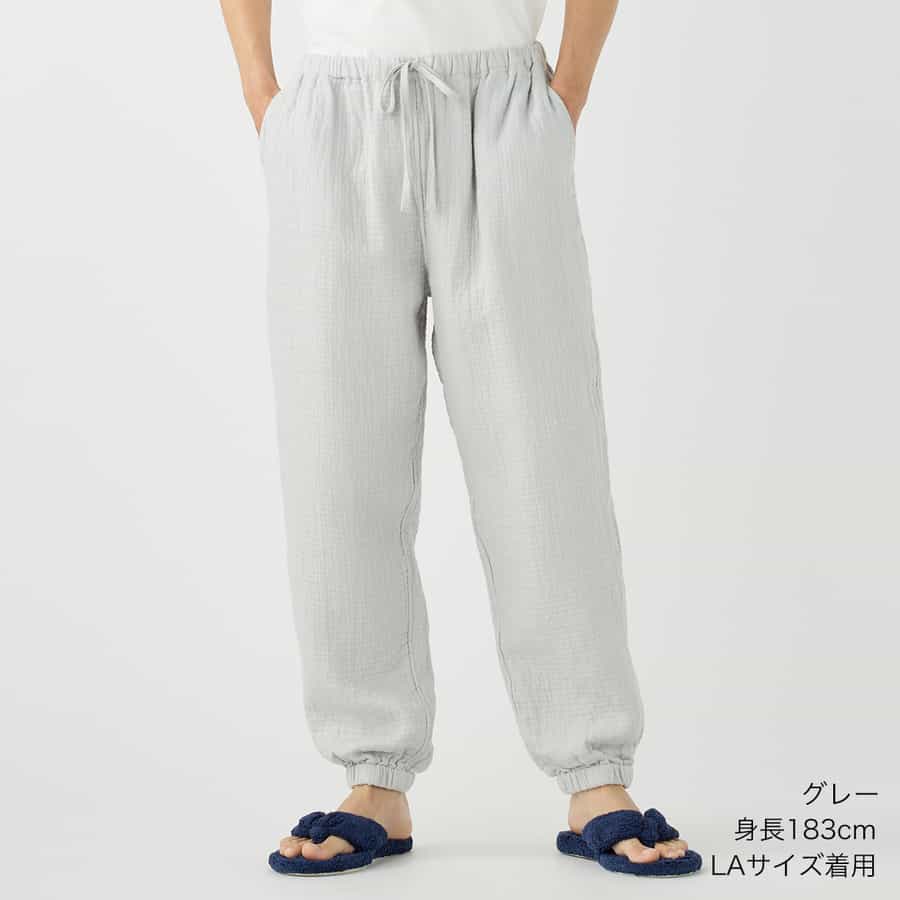 マシュマロワッフルガーゼライトテーパードパンツ ユニセックス