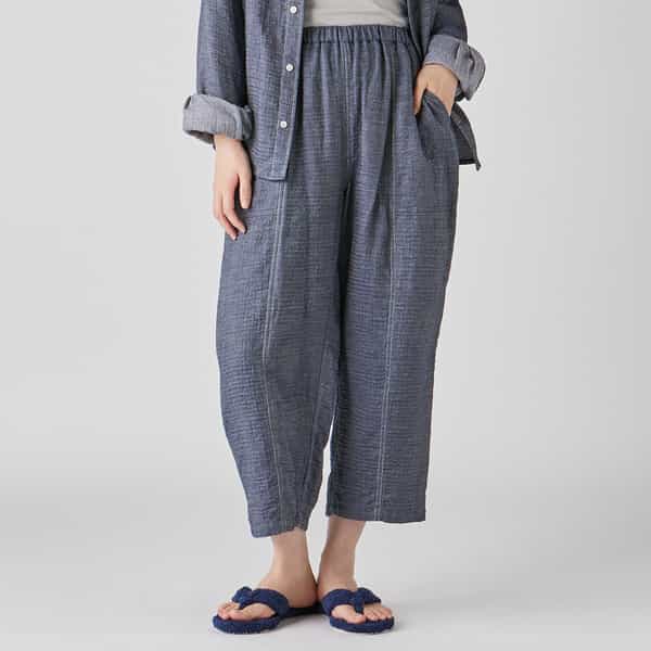 マシュマロデニムガーゼレディスワイドパンツ