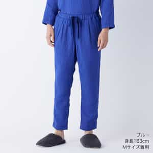 マシュマロワッフルガーゼライトメンズストレートパンツ