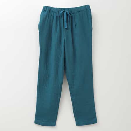 マシュマロワッフルガーゼライトメンズストレートパンツ