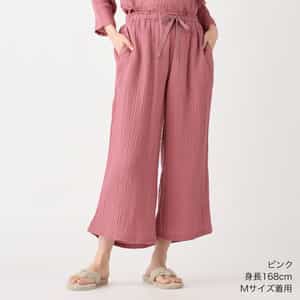 クレープガーゼレディスワイドパンツ