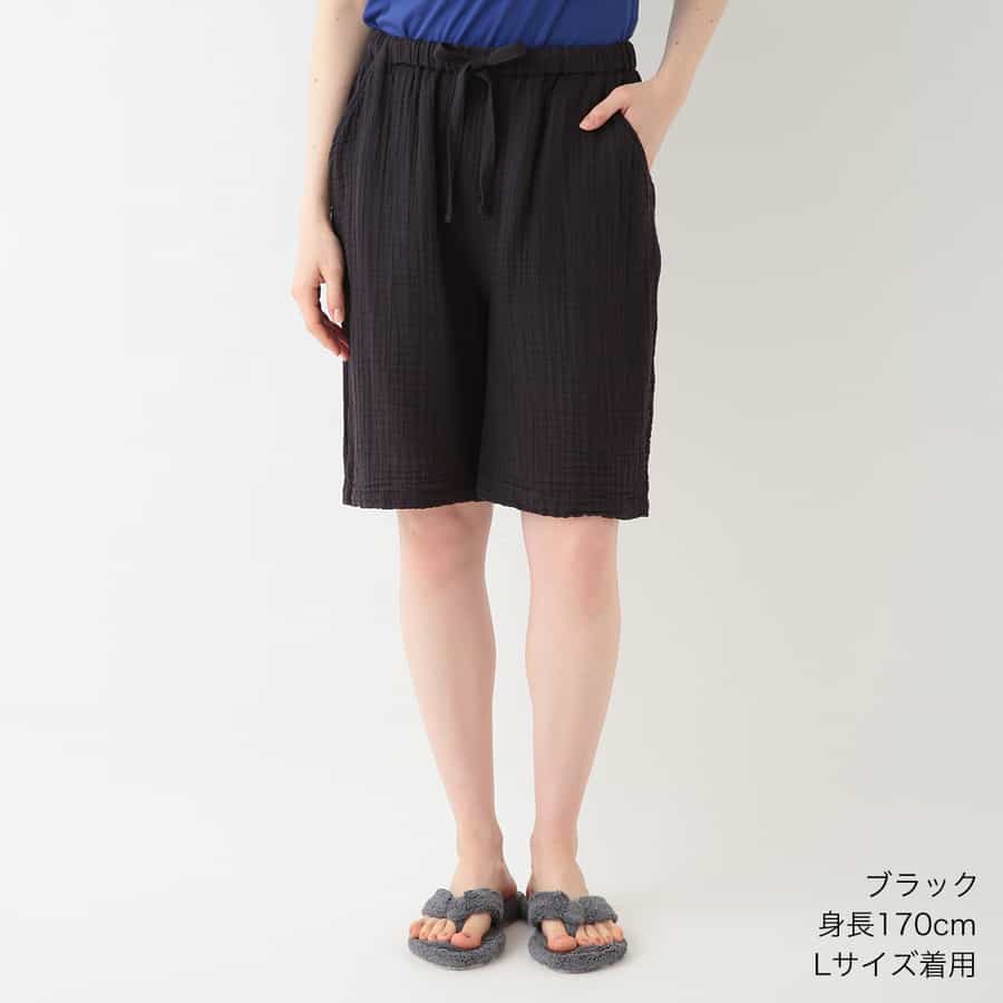 UCHINO【クレープガーゼ　レディスプルオーバー】新品　Mサイズ　グレー クレープガーゼ ギャザープルオーバー レディス（RTS75400