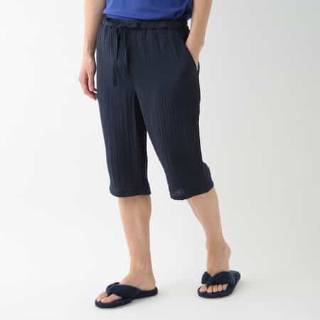 クレープガーゼ ベーシッククロップドメンズパンツ