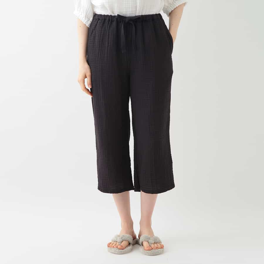 クレープガーゼ ベーシッククロップドパンツ（RBS13883）-UCHINO-women 