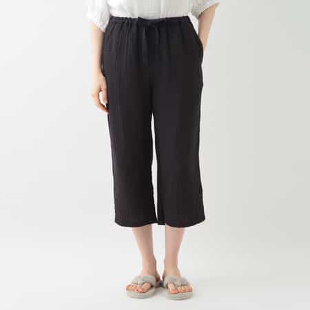 グレープ クレープガーゼ ベーシッククレロップドレディースパンツ