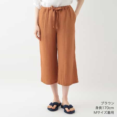 クレープガーゼ ベーシッククロップドパンツ（RBS13883）-UCHINO-women（ウィメンズ）-UCHINO Online Shop