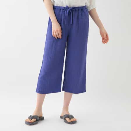 クレープガーゼ ベーシッククロップドパンツ