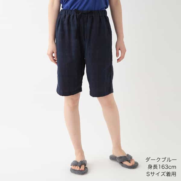 【値下げ】マシュマロガーゼ シースルーチェックハーフパンツ ユニセックス