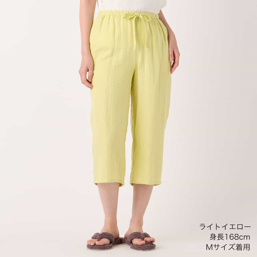 マシュマロガーゼベーシッククロップドパンツ（RBS15905）-UCHINO
