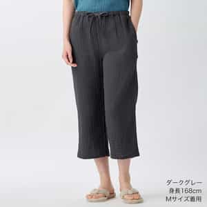 【2026年春夏新色追加】クレープガーゼベーシックレディスクロップドパンツ