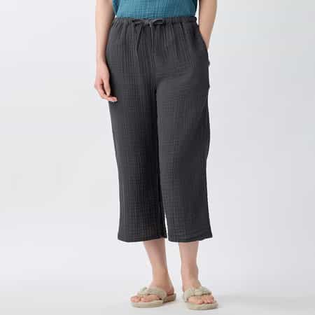 【2026年春夏新色追加】クレープガーゼベーシックレディスクロップドパンツ