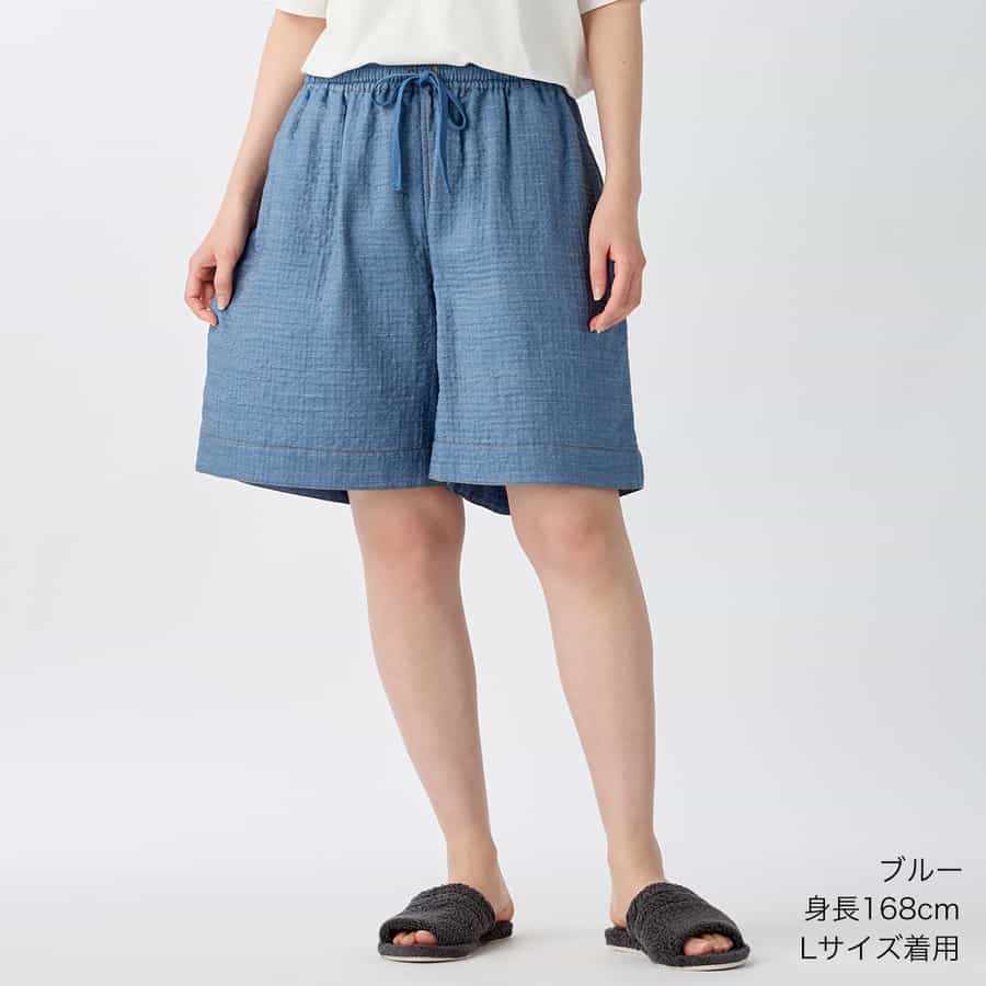 マシュマロデニムガーゼ レディスキュロットパンツ（RBS15945）-UCHINO