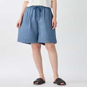 マシュマロデニムガーゼ レディスキュロットパンツ