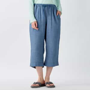 マシュマロデニムガーゼ レディスクロップドパンツ