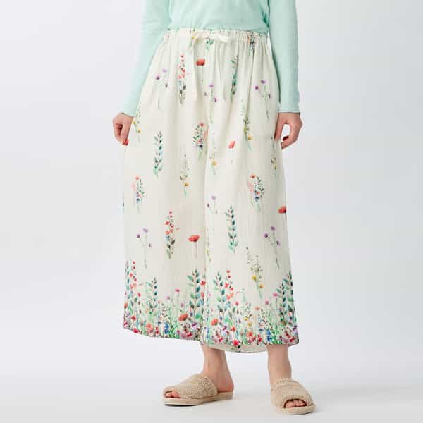 マシュマロガーゼブルームレディスワイドパンツ