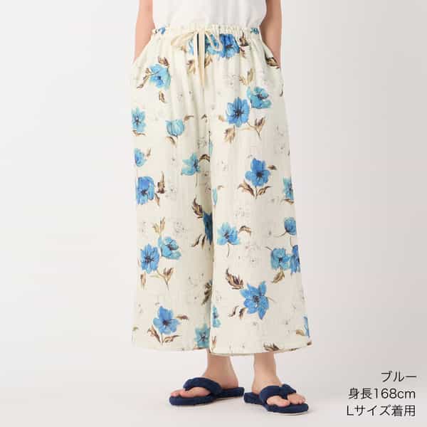 マシュマロガーゼフラワーワイドパンツ