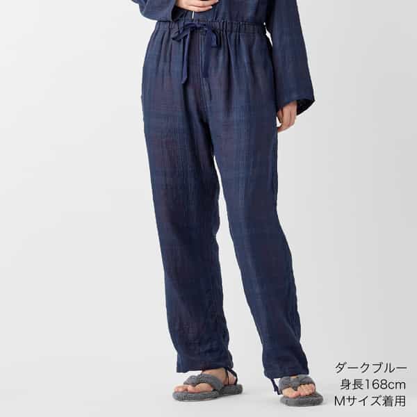 マシュマロガーゼシースルーチェックパジャマパンツ ユニセックス